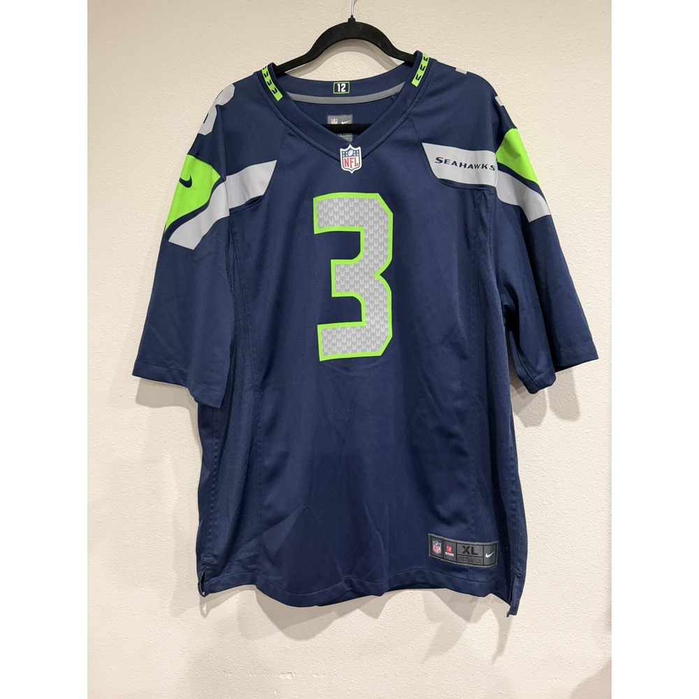Nike On Field Russell Wilson Seattle Seahawks #3 NFL Mens Jersey Sz XL